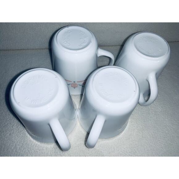 Set of 4 Corning Dutch Lattice Coffee Mug Vintage Coffee Cup s Tulip Heart USA - Picture 5 of 8